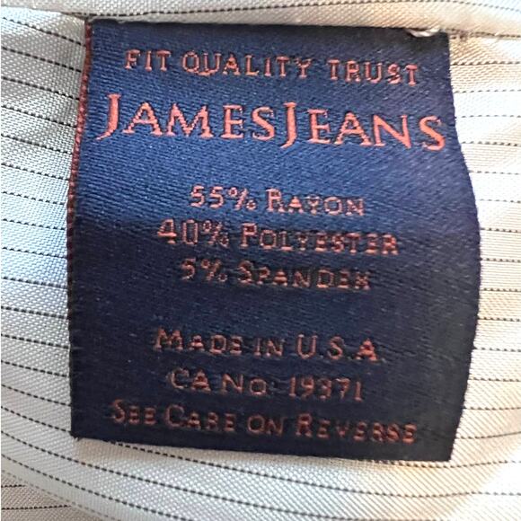 James Jeans Womens Medium Ponte Knit Tuxedo Blazer Jacket Taupe Black Lapel - Picture 11 of 13